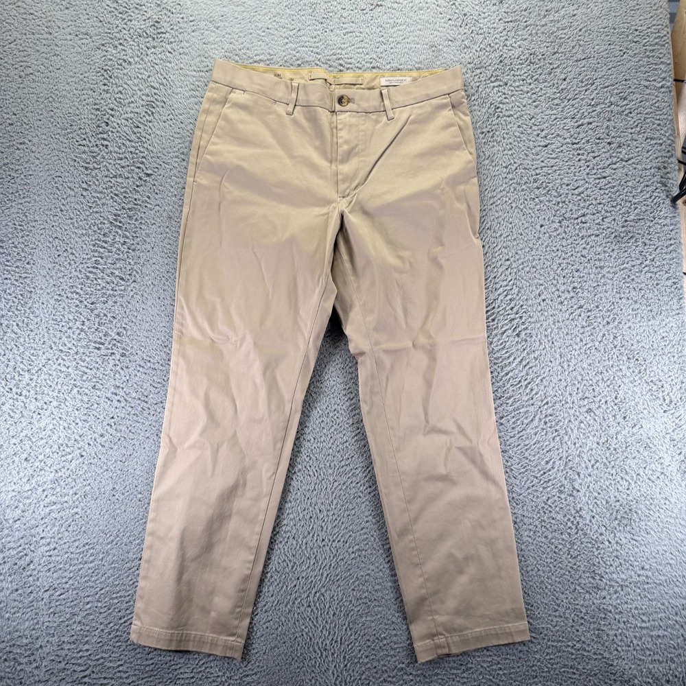 Banana Republic Pant Mens 34x30 Brown Cotton Chino Straight Slim Business Preppy